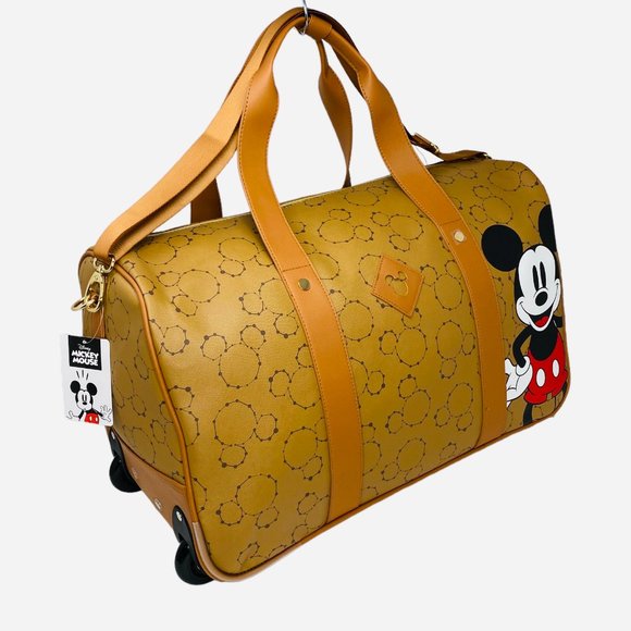 Disney Mickey Mouse Bioworld Duffel Bag - Travel Bag Carry on w/ Wheels NWT - Picture 4 of 13